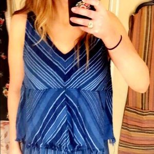 Blue and black striped 2 pc set